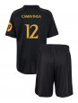 Real Madrid Eduardo Camavinga #12 Ausweichtrikot für Kinder 2023-24 Kurzarm (+ Kurze Hosen)